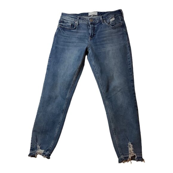 Dear John Blaire Straight Denim Stretch Jeans Womens Size 28 Mid-Rise Blue - Picture 1 of 12